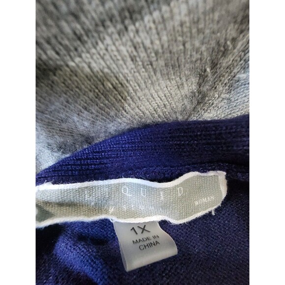 Liquid by Sioni Long Sweater Cardigan Striped Women's Size Extra Large 1X - Picture 4 of 4